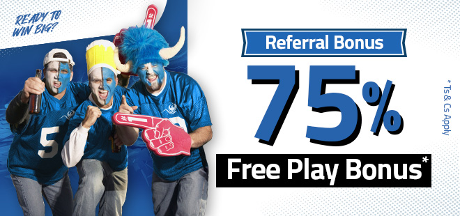 75% Referral Free Play Bonus